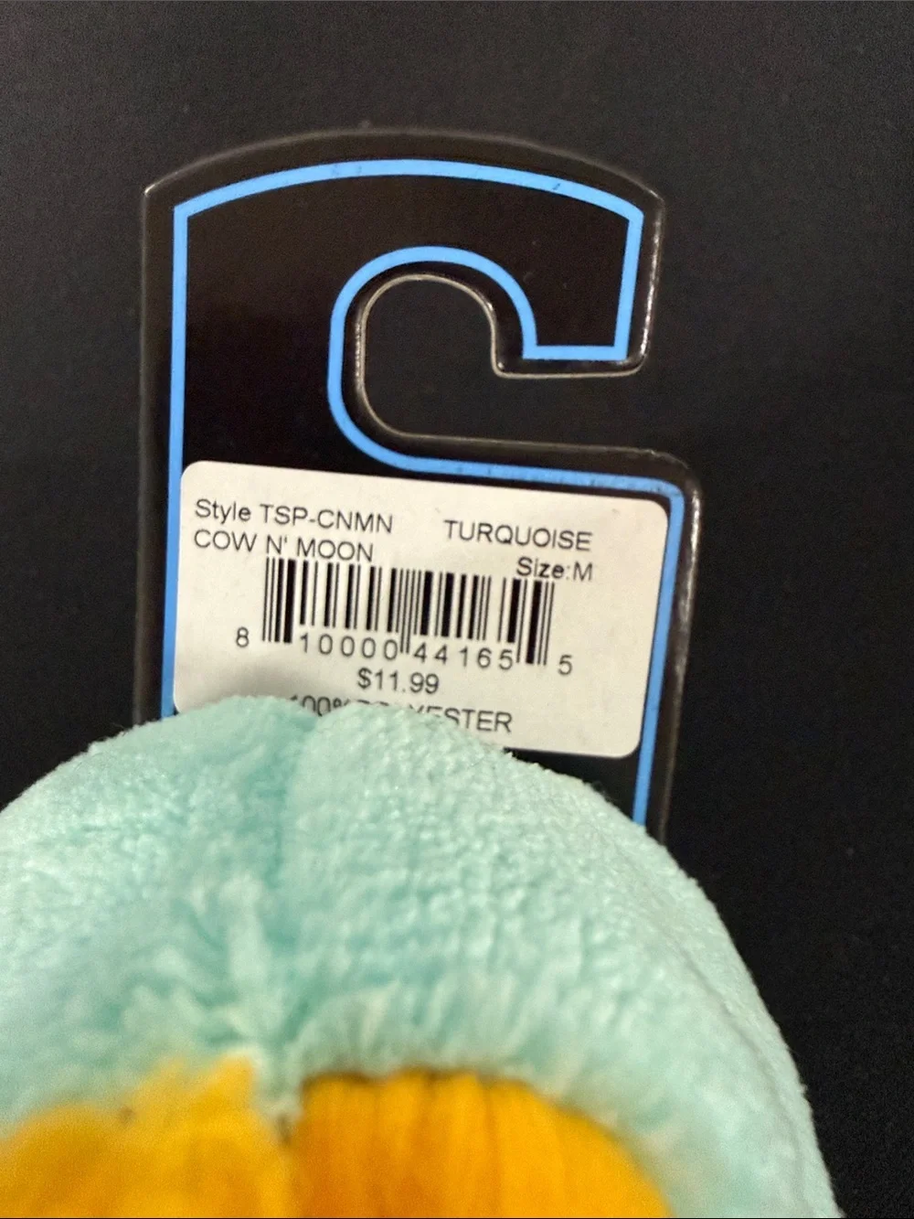 Snoozies! Toddler Slipper - Aqua with Orange Faux Fur